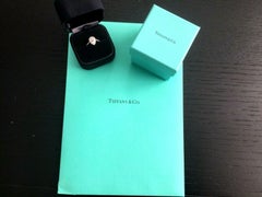 Tiffany & Co. Platinum Diamond 1.22 Carat Pear Soleste Engagement Ring E VS1