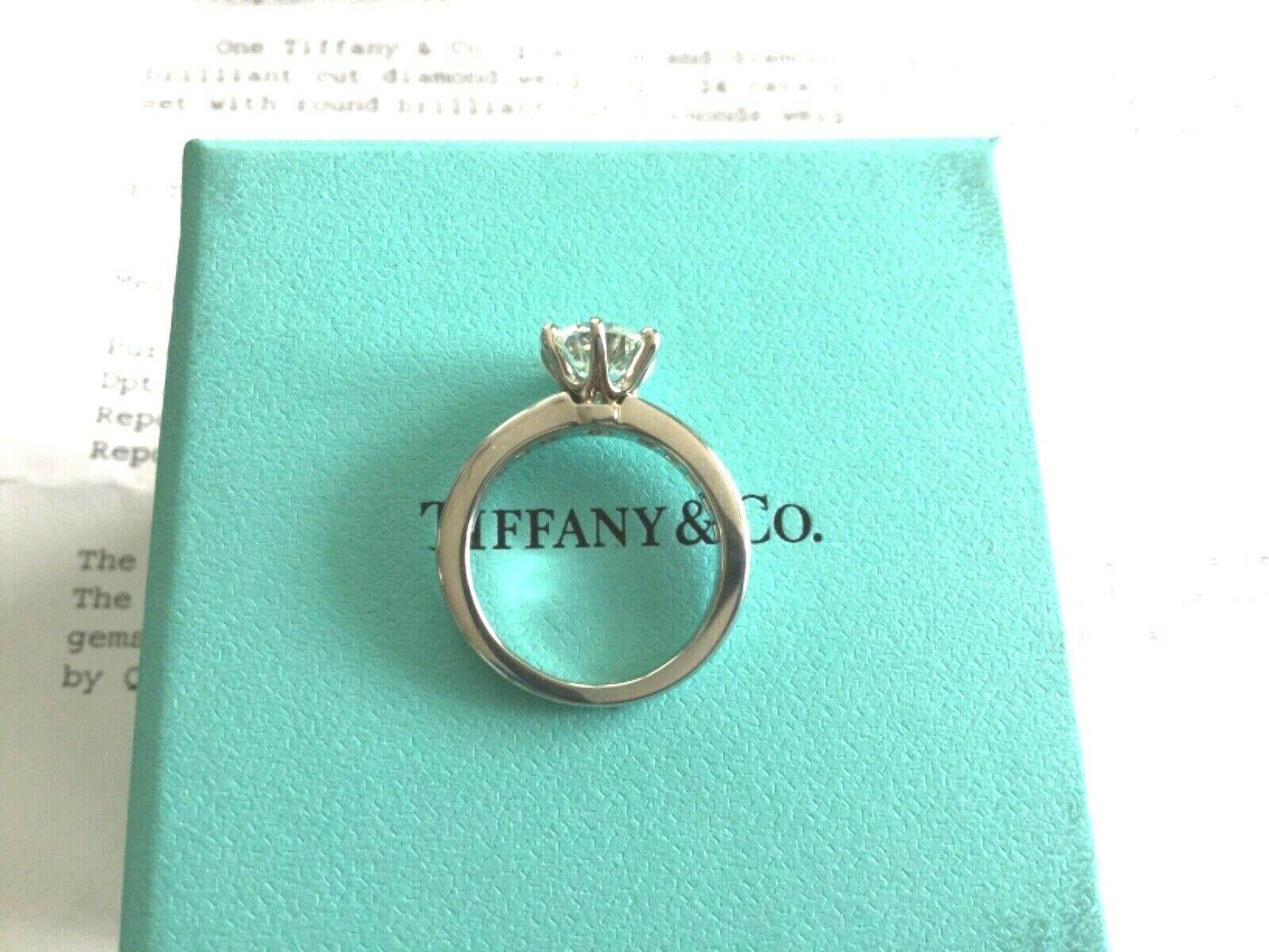 Tiffany & Co. Platinum Diamond 1.24 Carat Round Engagement Ring H VVS2 For Sale 5