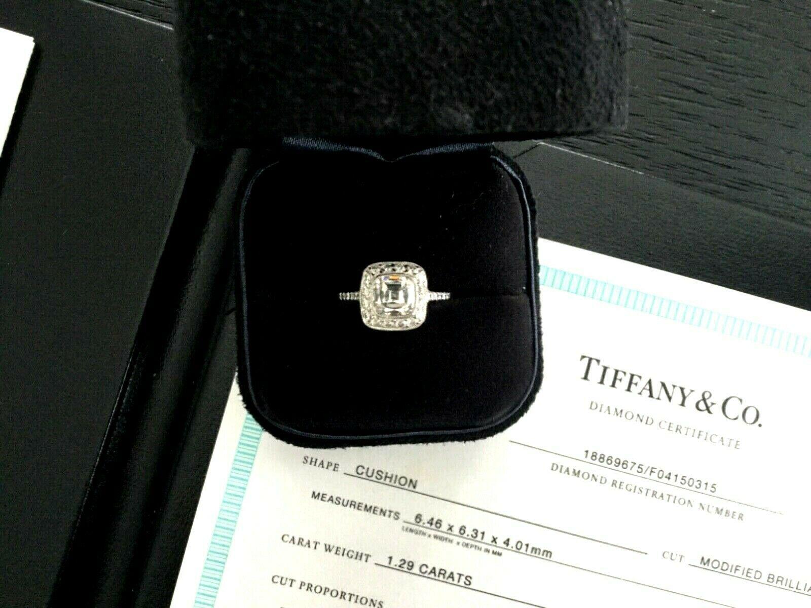 Tiffany & Co. Platinum Diamond 1.29 Carat Legacy Engagement Ring H VS1 3