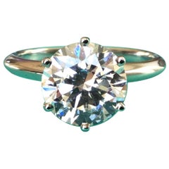 Tiffany & Co. Platinum Diamond 1.30 Carat Round Engagement Ring
