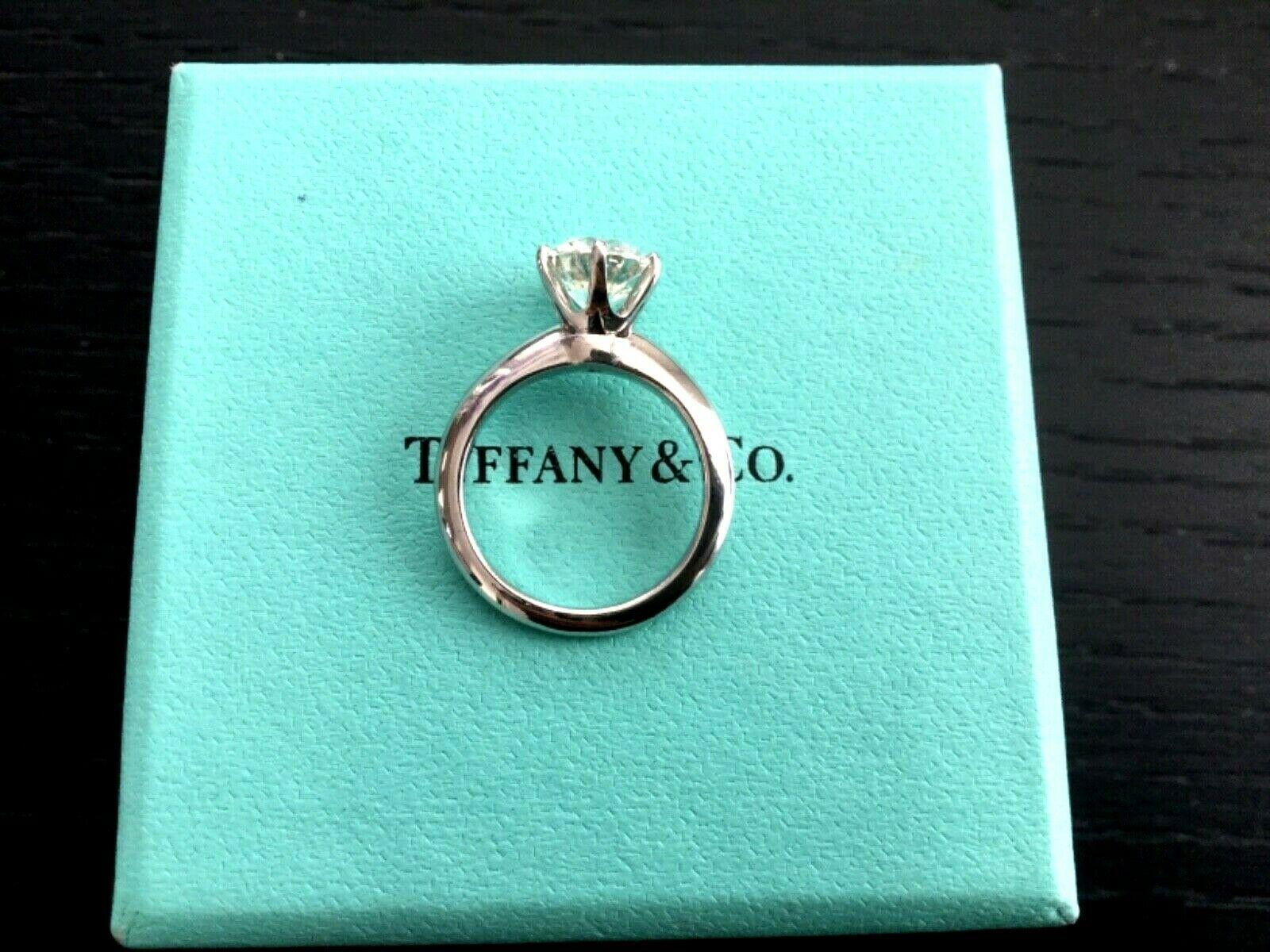 Tiffany & Co. Platinum Diamond 1.87 Carat Round Ring I VS1 Triple Excellent 8