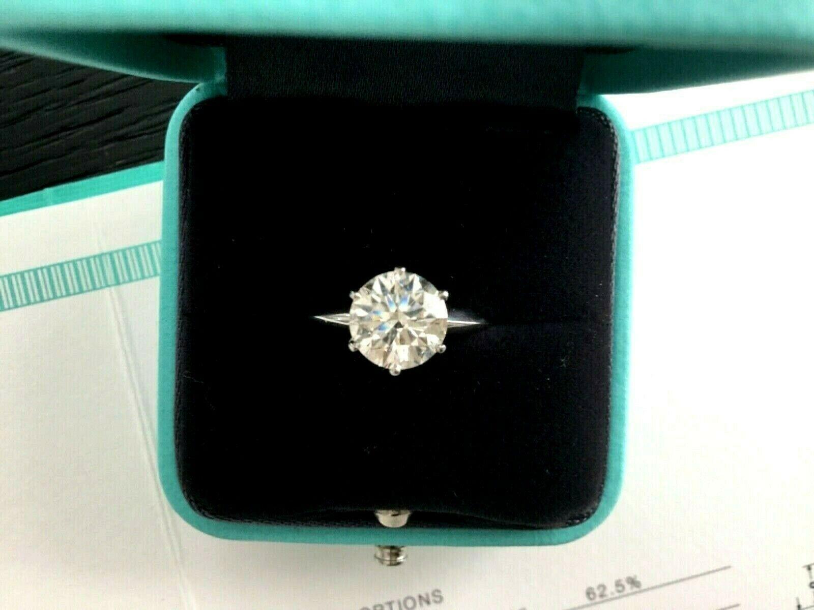 Tiffany & Co. Platinum Diamond 1.87 Carat Round Ring I VS1 Triple Excellent 4