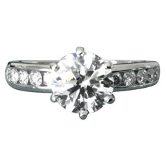 Tiffany & Co. Platinum Diamond 1.30 Carat Round Engagement Ring H VVS2