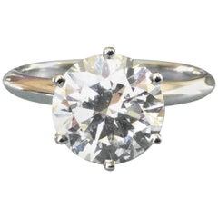 Tiffany & Co. Platinum Diamond 1.87 Carat Round Ring I VS1 Triple Excellent