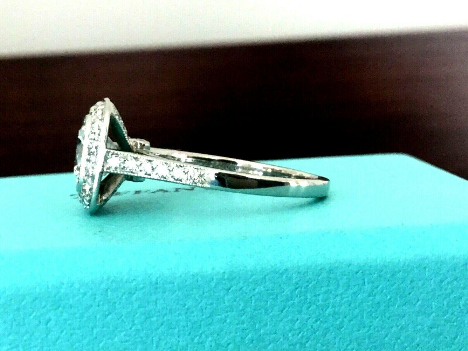 Tiffany & Co. Platinum Diamond 1.44 Carat Legacy Engagement Ring H VVS2 3 EXC 2