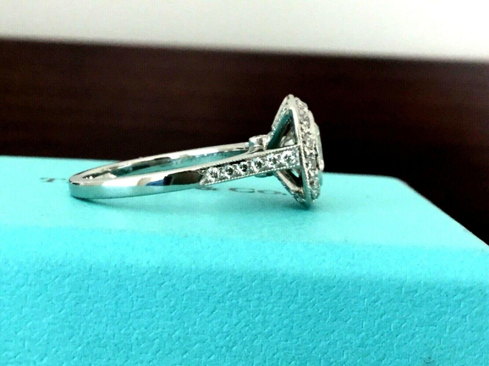 Tiffany & Co. Platinum Diamond 1.44 Carat Legacy Engagement Ring H VVS2 3 EXC 4