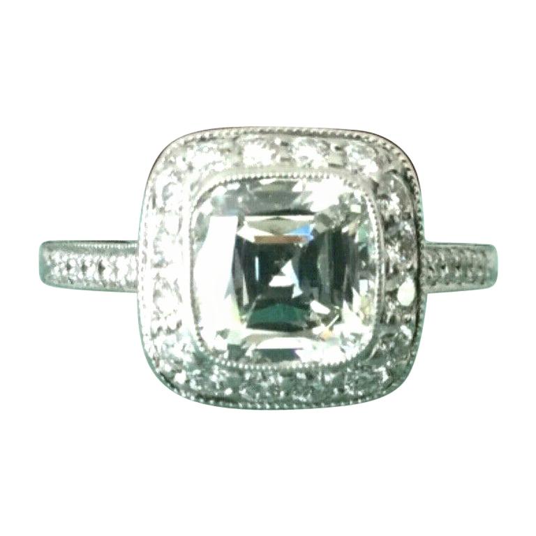 Tiffany & Co. Platinum Diamond 1.44 Carat Legacy Engagement Ring H VVS2 3 EXC