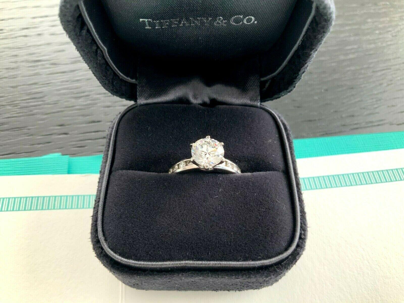 Tiffany & Co. Platinum Diamond 1.47 Carat Round Engagement Ring G VVS2 Triple Ex For Sale 6