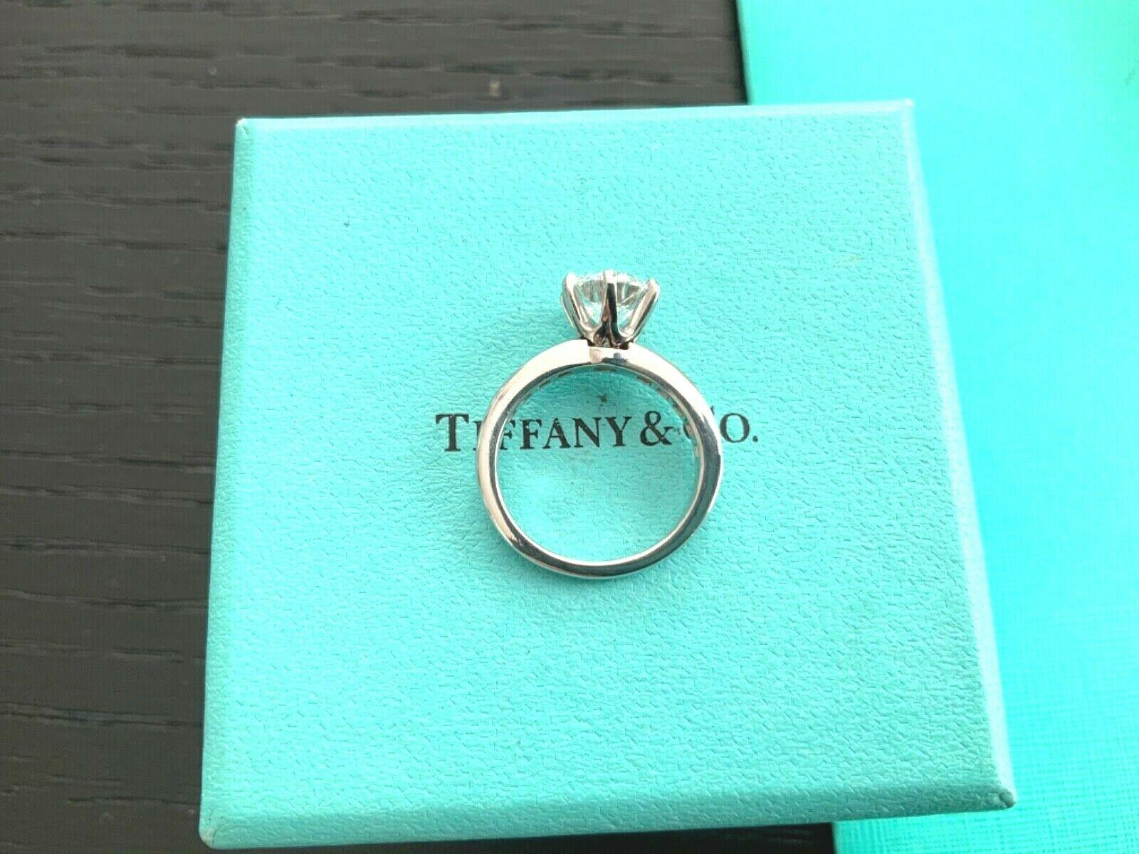 Tiffany & Co. Platinum Diamond 1.47 Carat Round Engagement Ring G VVS2 Triple Ex For Sale 7