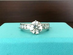 Tiffany & Co. Platinum Diamond 1.47 Carat Round Engagement Ring G VVS2 Triple Ex