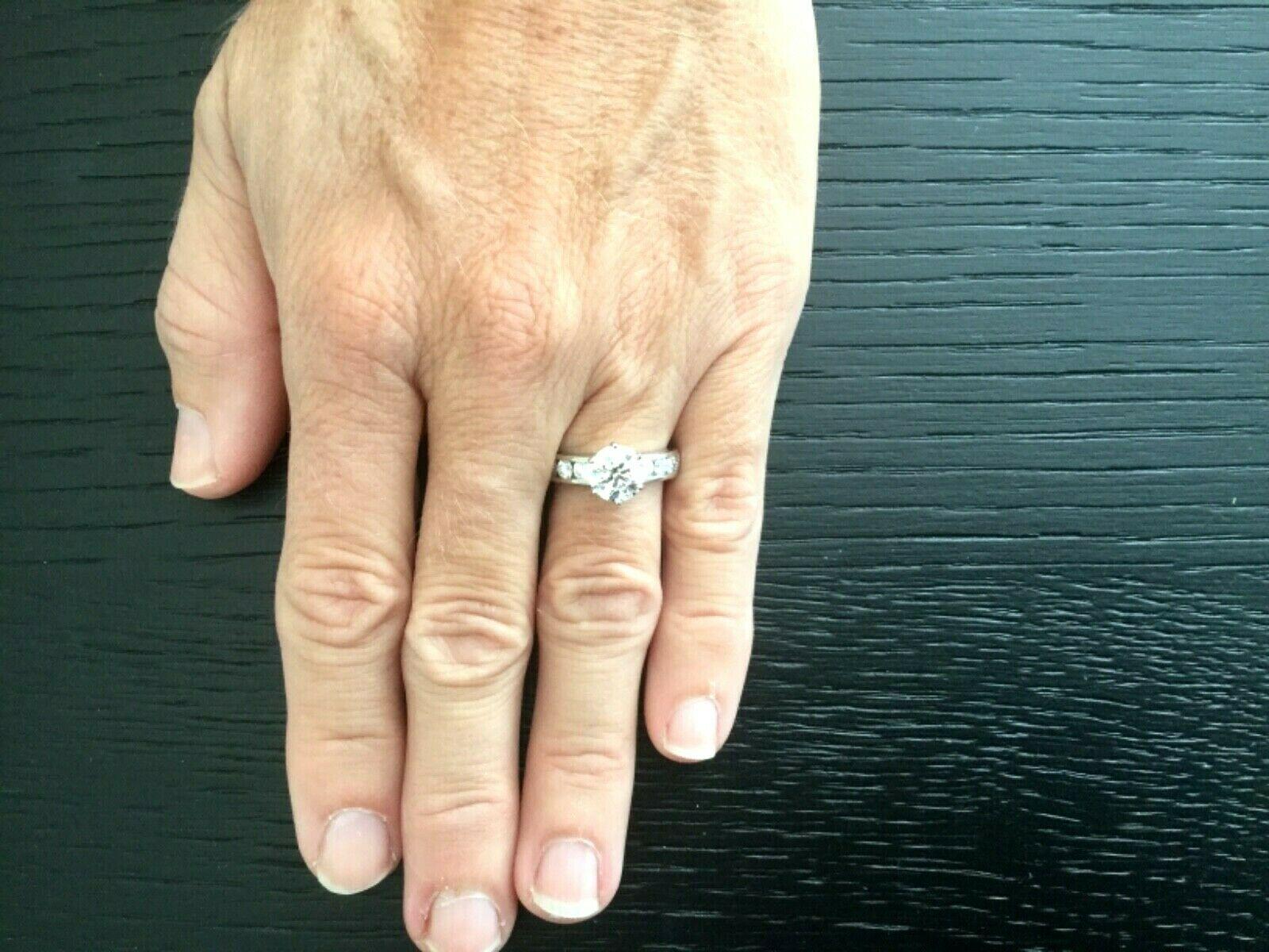 Women's Tiffany & Co. Platinum Diamond 1.47 Carat Round Engagement Ring G VVS2 Triple Ex For Sale