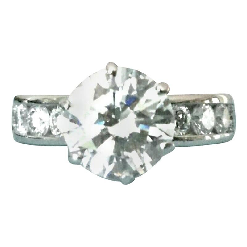 Tiffany & Co. Platinum Diamond 1.47 Carat Round Engagement Ring G VVS2 Triple Ex For Sale