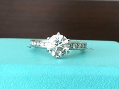 Tiffany & Co. Platinum Diamond 1.52 Carat Round Engagement Ring G VS2