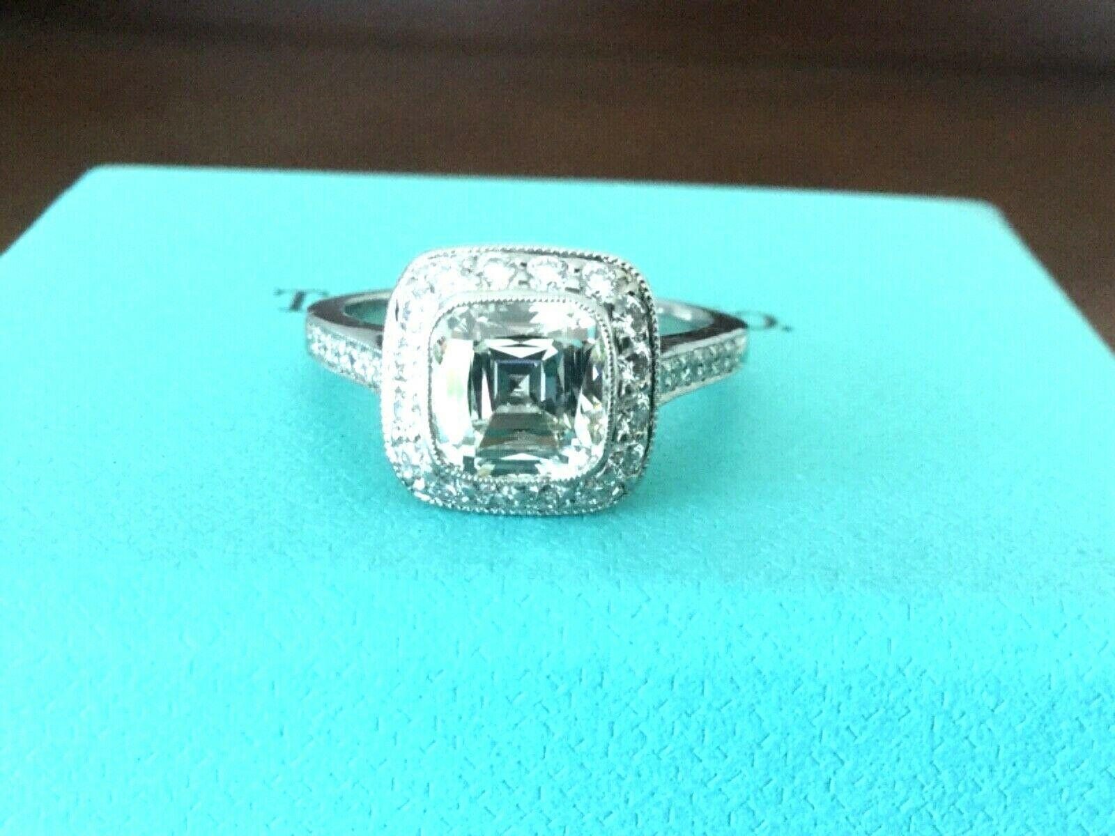 Cushion Cut Tiffany & Co. Platinum Diamond 1.63 Carat Legacy Engagement Ring I VS1