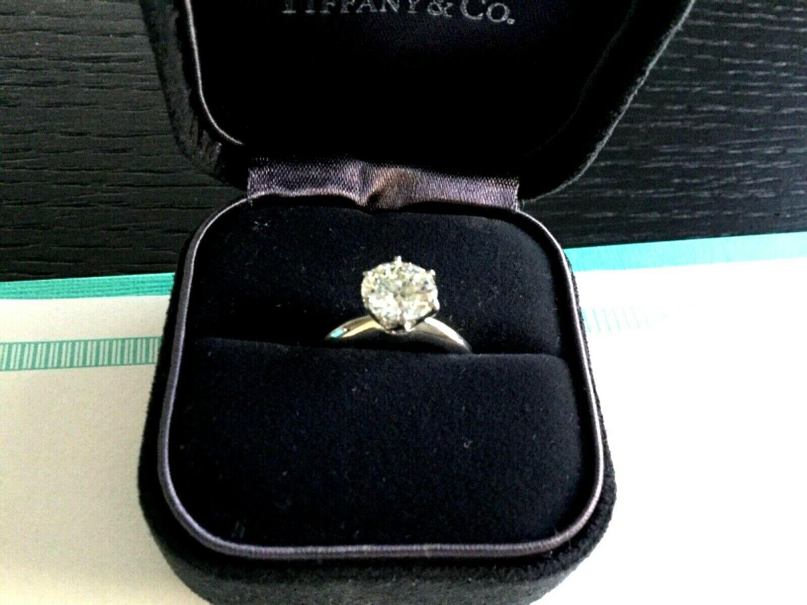 Tiffany & Co. Platinum Diamond 1.71 Carat Round Engagement Ring I VS1 Triple Exc 5