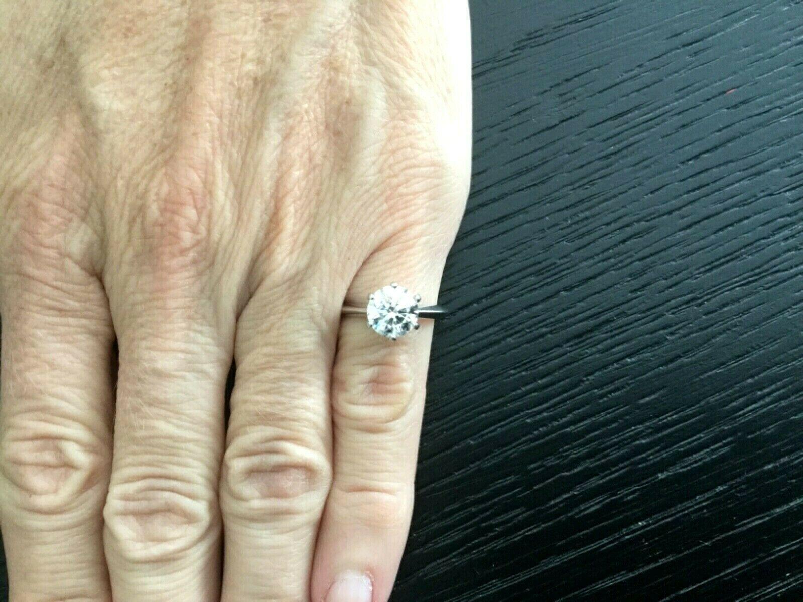 Women's Tiffany & Co. Platinum Diamond 1.71 Carat Round Engagement Ring I VS1 Triple Exc
