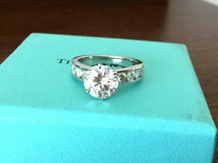 Tiffany & Co. Platinum Diamond 2.14 Carat Round Engagement Ring E VS1