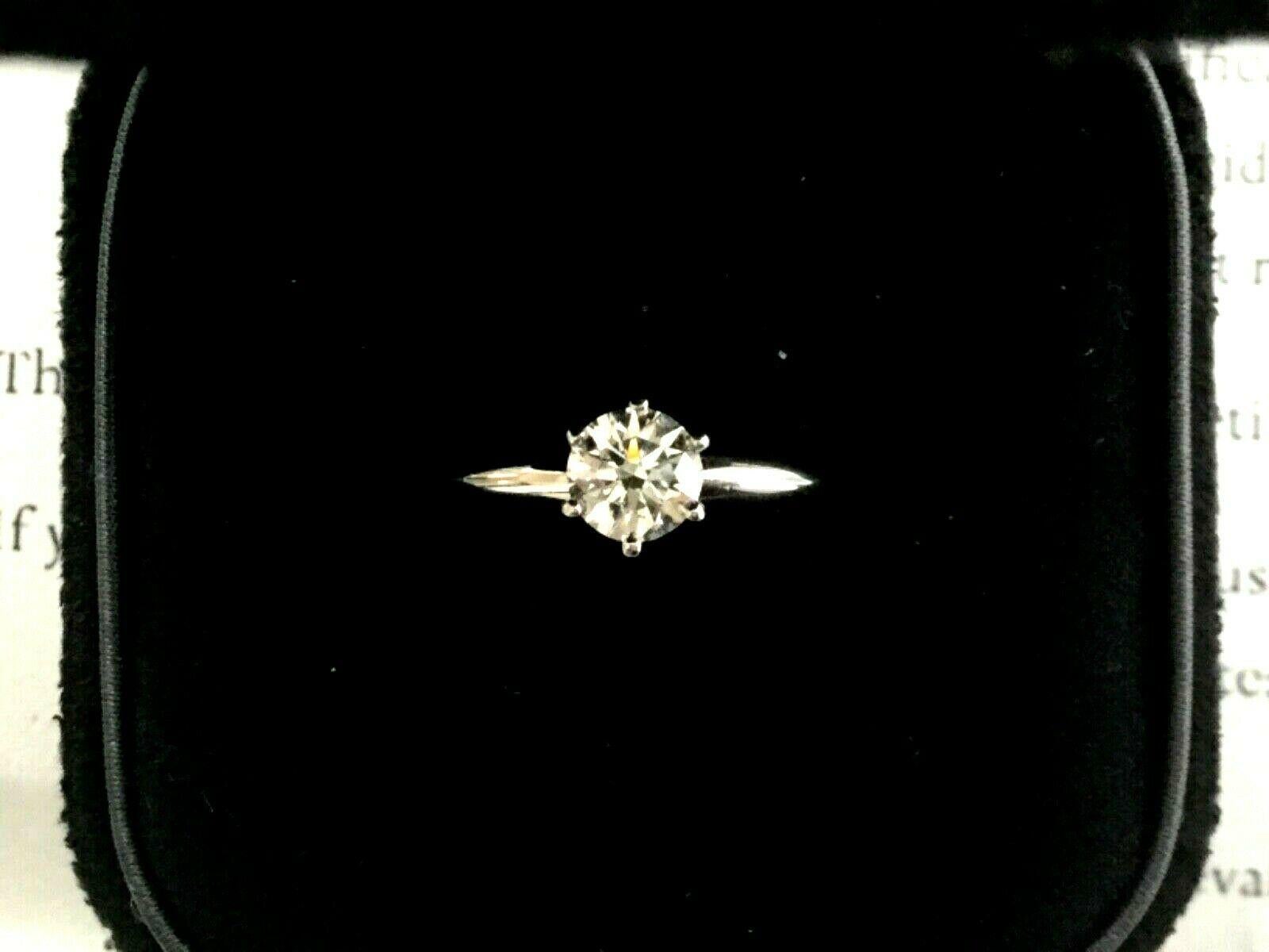 Tiffany & Co. Platinum Diamond .53 Carat Round Ring I Color VS1 Clarity Exc Cut 3