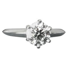 Tiffany & Co. Platinum Diamond .60 Carat Round Engagement Ring H VVS2