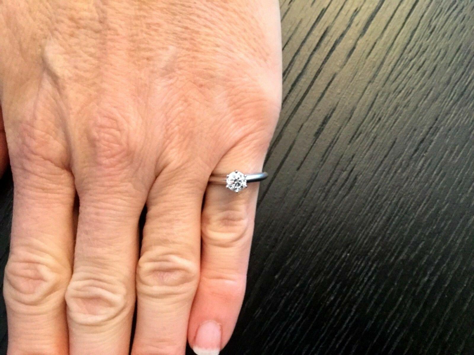 Tiffany & Co. Platinum Diamond .62 Carat Round Engagement Ring I VS1 Triple Exc 1