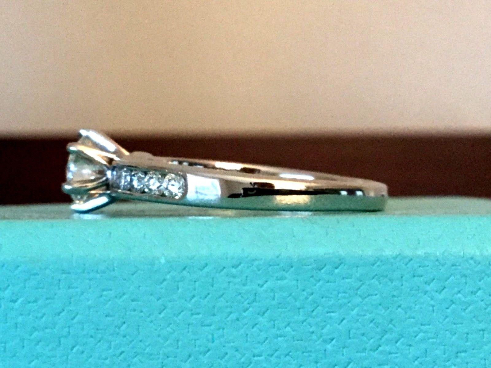 Tiffany & Co. Platinum Diamond .74 Carat Round Engagement Ring 1