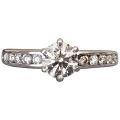 Tiffany & Co. Platinum Diamond .75 Carat D VS2 Triple Exc Round Engagement Ring