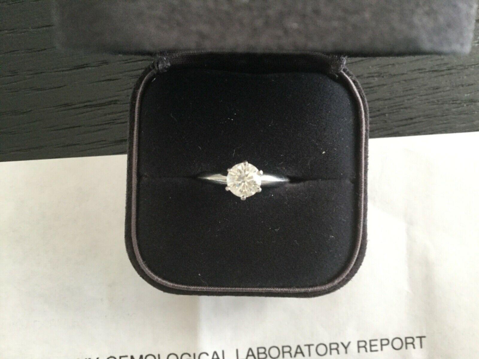 Tiffany & Co. Platinum Diamond .78 Carat Round Engagement Ring I VVS1 For Sale 5