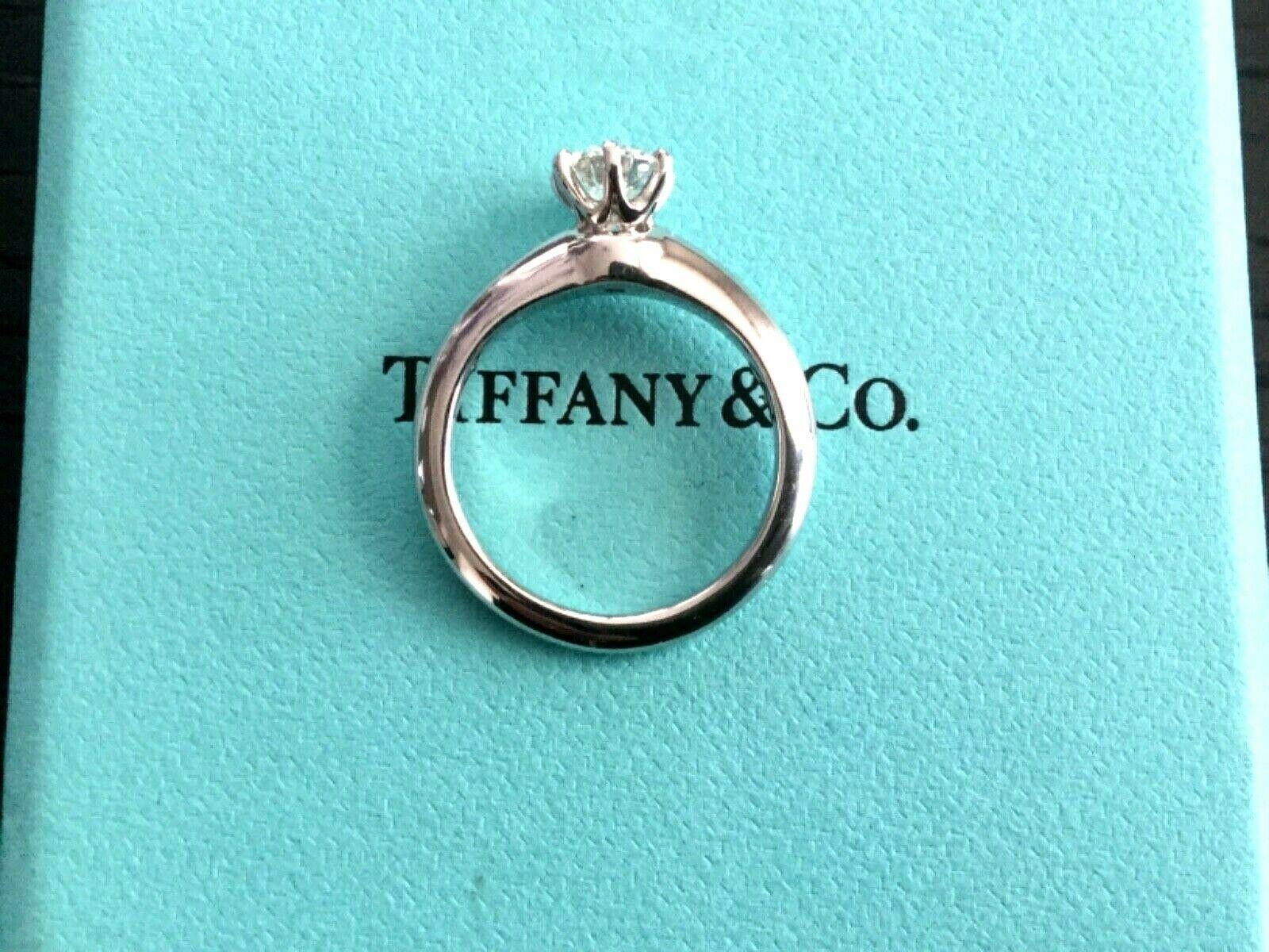Tiffany & Co. Platinum Diamond .78 Carat Round Engagement Ring I VVS1 For Sale 7