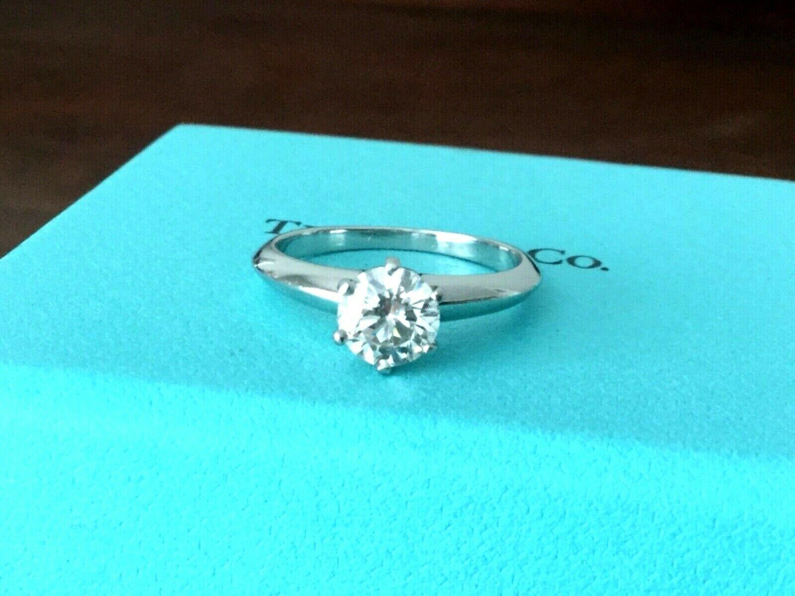 Tiffany & Co. Platinum Diamond .78 Carat Round Engagement Ring I VVS1 For Sale 4