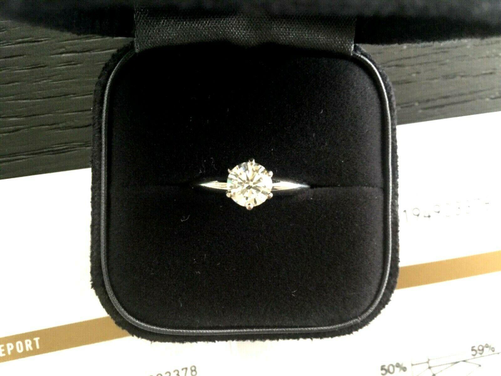 Tiffany & Co. Platinum Diamond .80 Carat Round Engagement Ring H VS2 For Sale 4