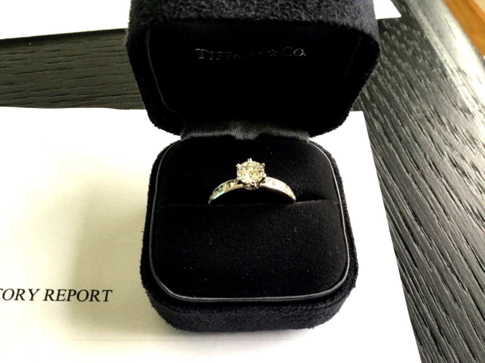 Tiffany & Co. Platinum Diamond .83 Carat H VVS1 Triple Exc Round Engagement Ring 7
