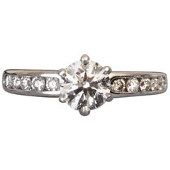 Tiffany & Co. Platinum Diamond .83 Carat H VVS1 Triple Exc Round Engagement Ring