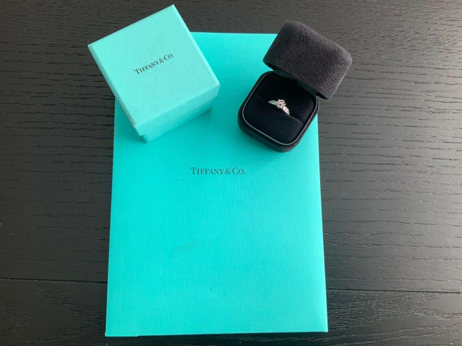 Tiffany & Co. Platinum Diamond .83 Carat Round Ring E VS1 Triple Excellent In Excellent Condition For Sale In Middletown, DE