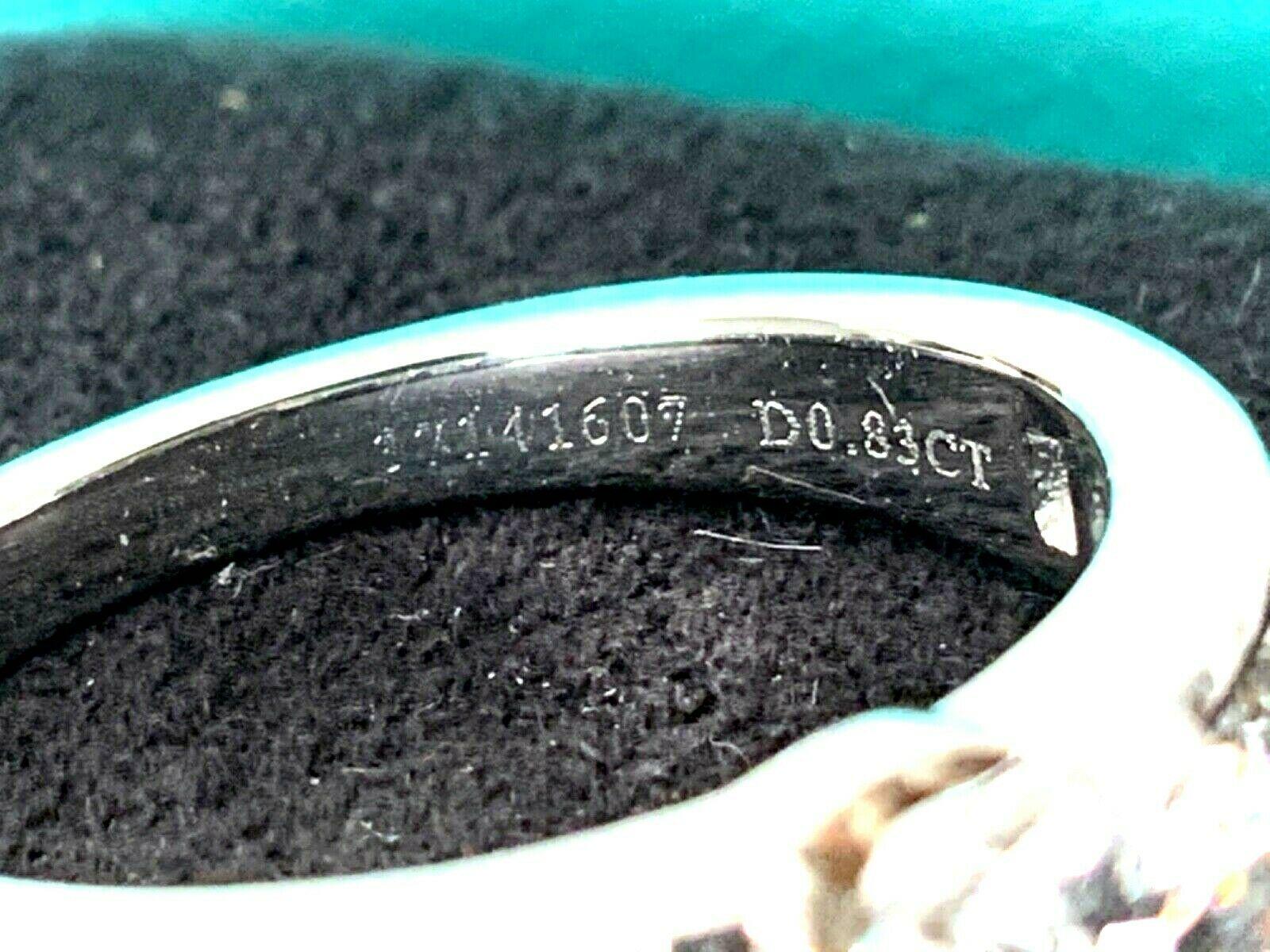 Tiffany & Co. Platinum Diamond .83 Carat Round Ring E VS1 Triple Excellent For Sale 2