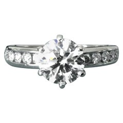 Tiffany & Co. Platinum Diamond .83 Carat Round Ring E VS1 Triple Excellent