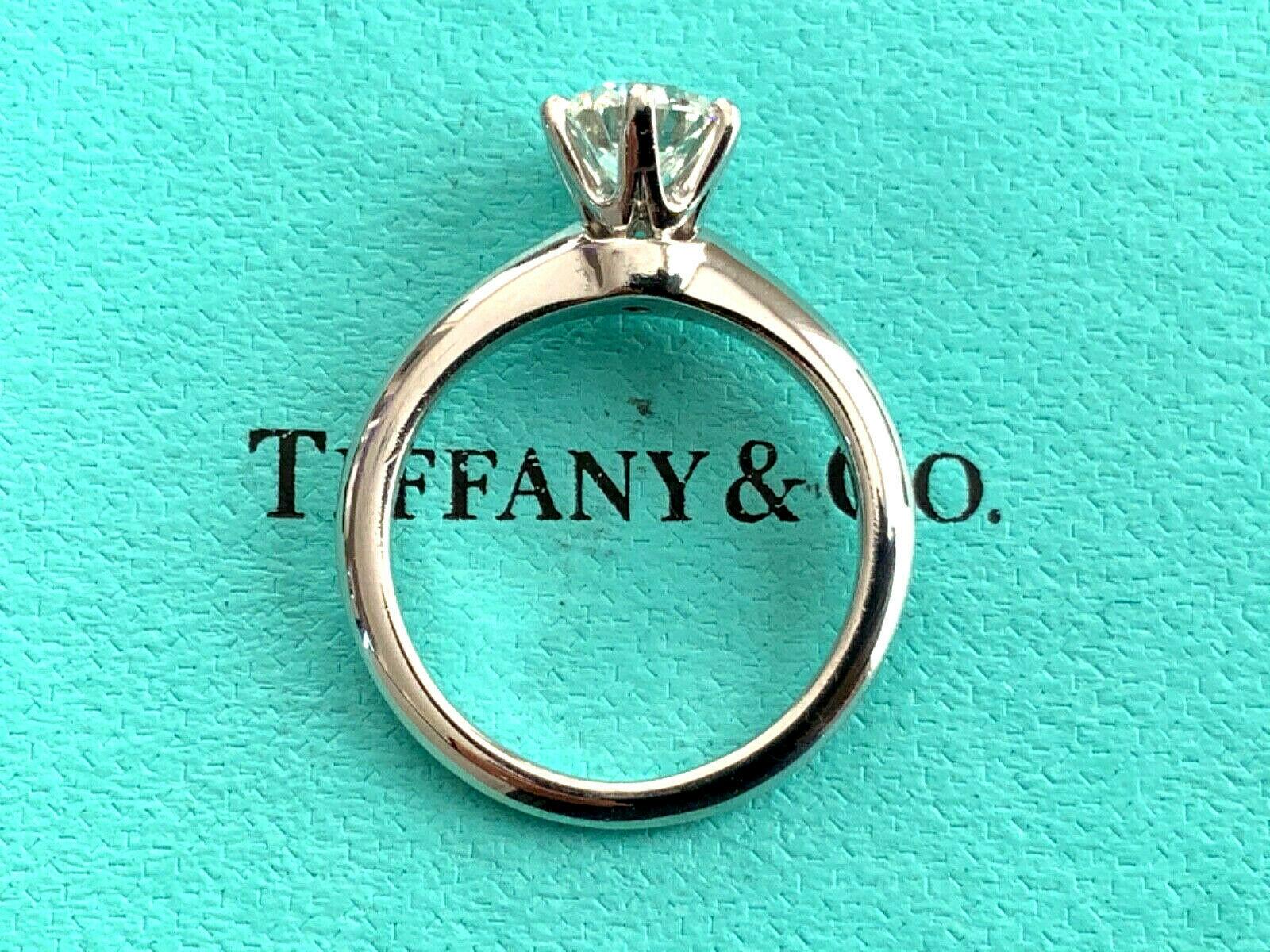 Tiffany & Co. Platinum Diamond .91 Carat Round Ring H VVS1 Triple Excellent Cut For Sale 6
