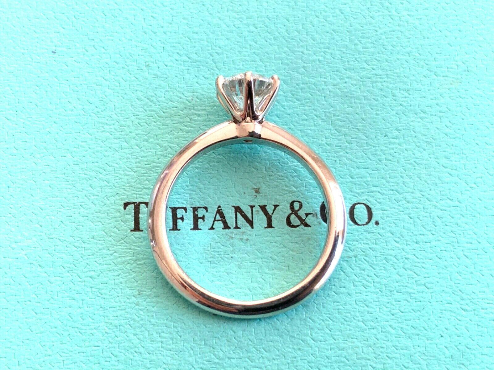 Tiffany & Co. Platinum Diamond .92 Carat Round Ring G VVS2 Triple Excellent Cut For Sale 9