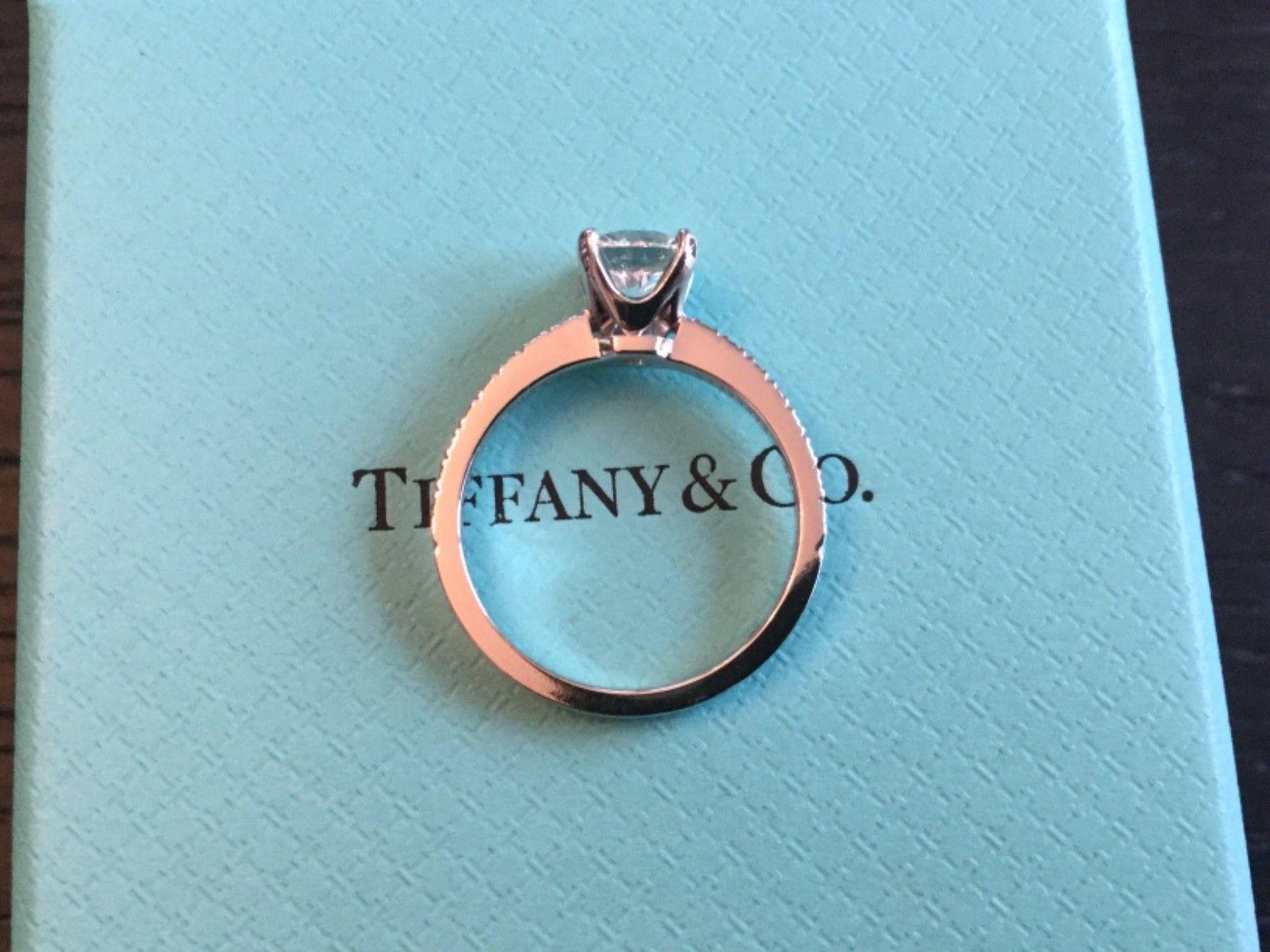 Tiffany & Co. Platinum Diamond .95 Carat Novo Engagement Ring Triple Excellent 7