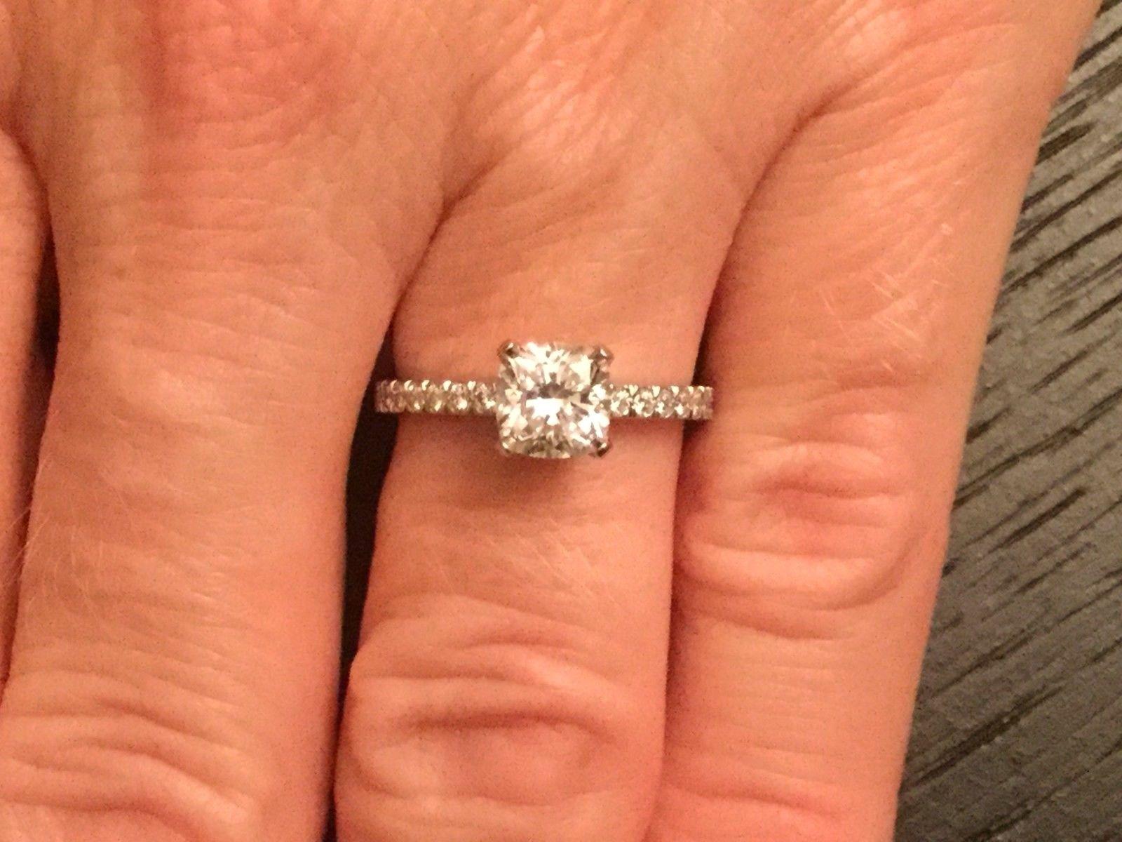 Tiffany & Co. Platinum Diamond .95 Carat Novo Engagement Ring Triple Excellent In Excellent Condition In Middletown, DE