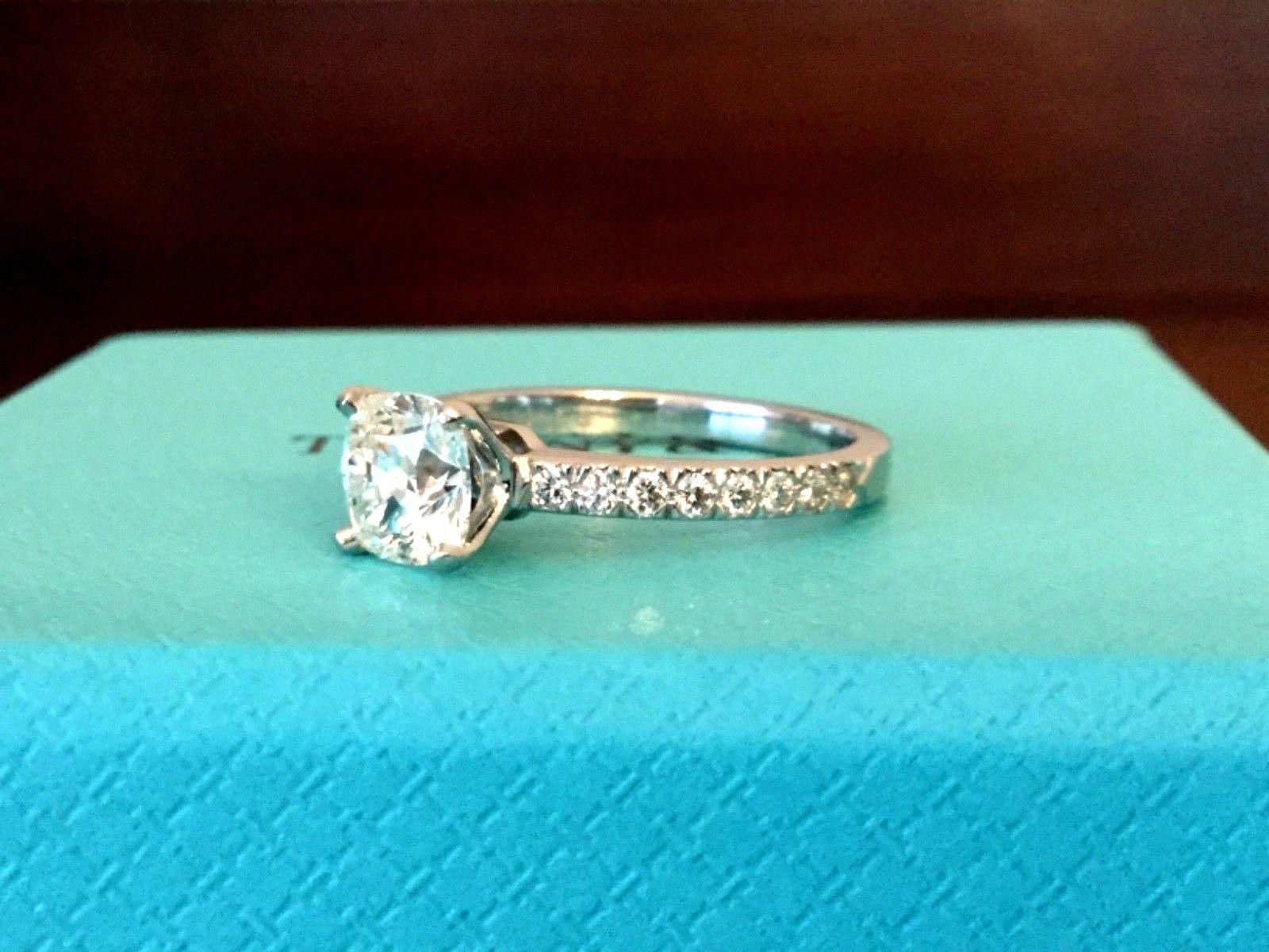 Tiffany & Co. Platinum Diamond .95 Carat Novo Engagement Ring Triple Excellent 1