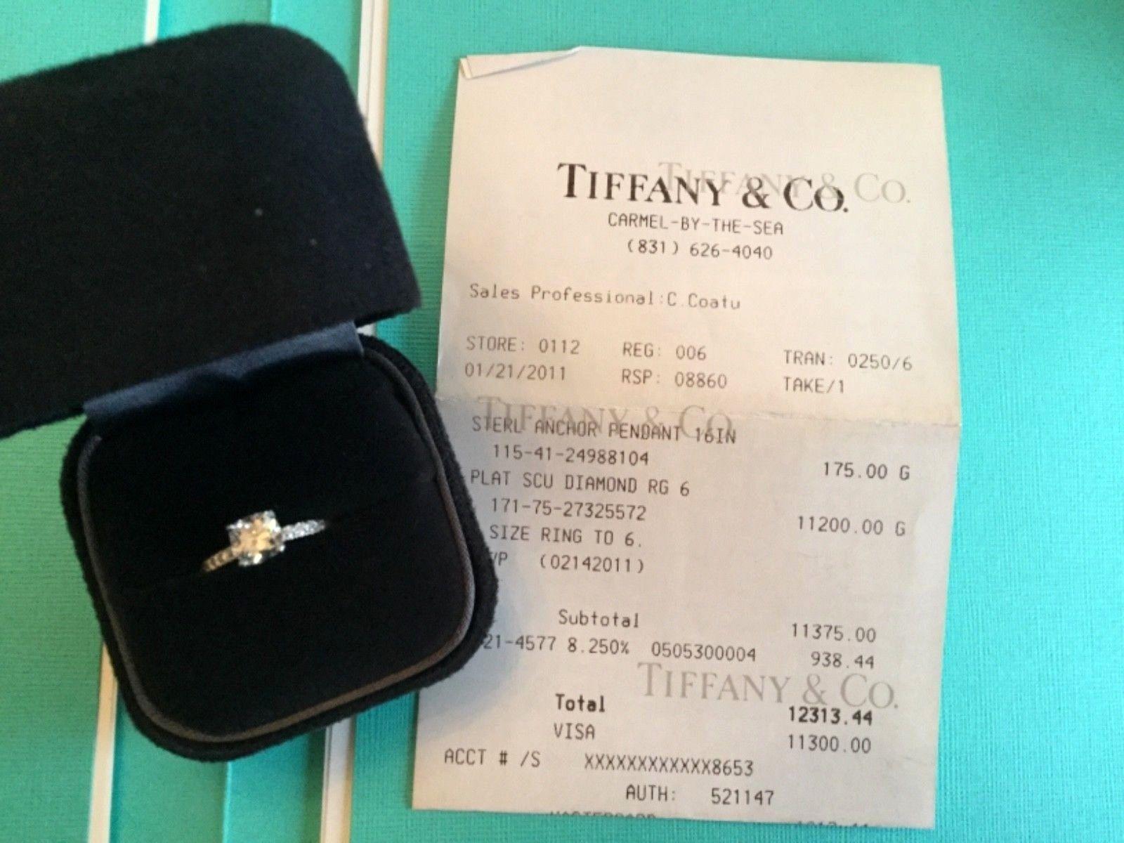 Tiffany & Co. Platinum Diamond .95 Carat Novo Engagement Ring Triple Excellent 2