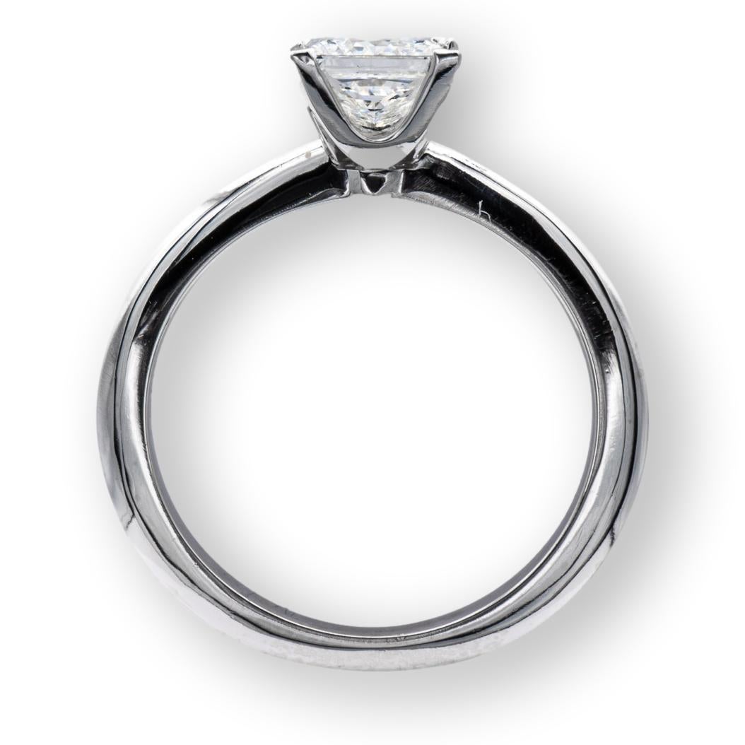Tiffany & Co. Platinum Diamond .97Ct FVVS1 SolitairePrincess Cut Engagement Ring 1