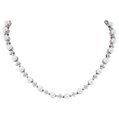 Tiffany & Co. Platinum Diamond and Pearl Necklace