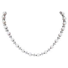 Tiffany & Co. - Platinum Diamond and Pearl Necklace