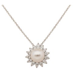 Tiffany & Co. Platinum Diamond and Pearl Pendant