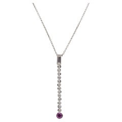 Tiffany & Co. Platinum Diamond and Pink Sapphire Jazz Pendant, Circa 2002