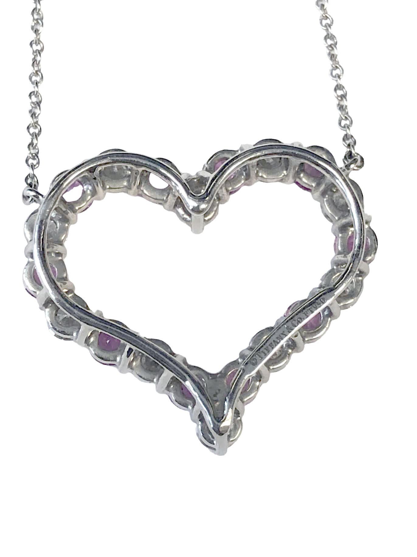 tiffany and co pink heart necklace