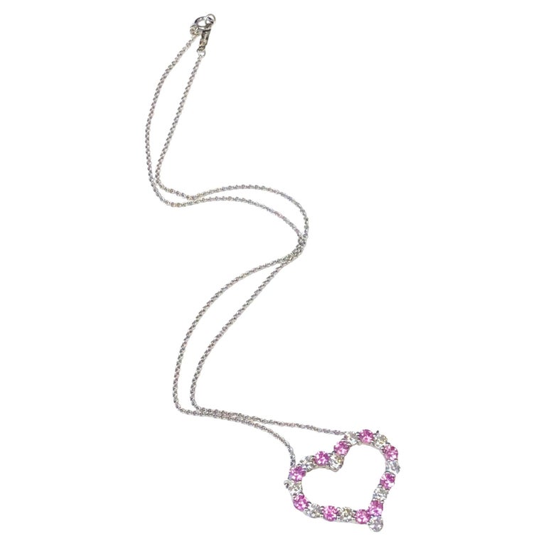 Diamond Tiffany's Pink Heart Necklace Tiffany And Platinum
