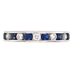 Tiffany & Co. Platinum Diamond and Sapphire Eternity Band