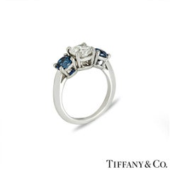 Tiffany & Co. Platinum Diamond and Sapphire Ring 1.06ct E/VS1